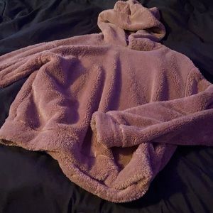 fluffy hoodie with bear ears